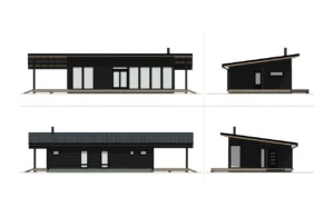 julkisivukuva Seili 93 hirsitalomallista