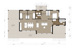 Floor plan of a 116 m² holiday home.