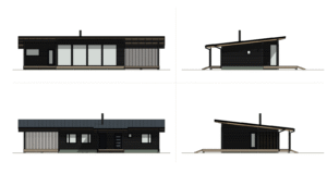Elevation drawing of a 94 m² holiday home.